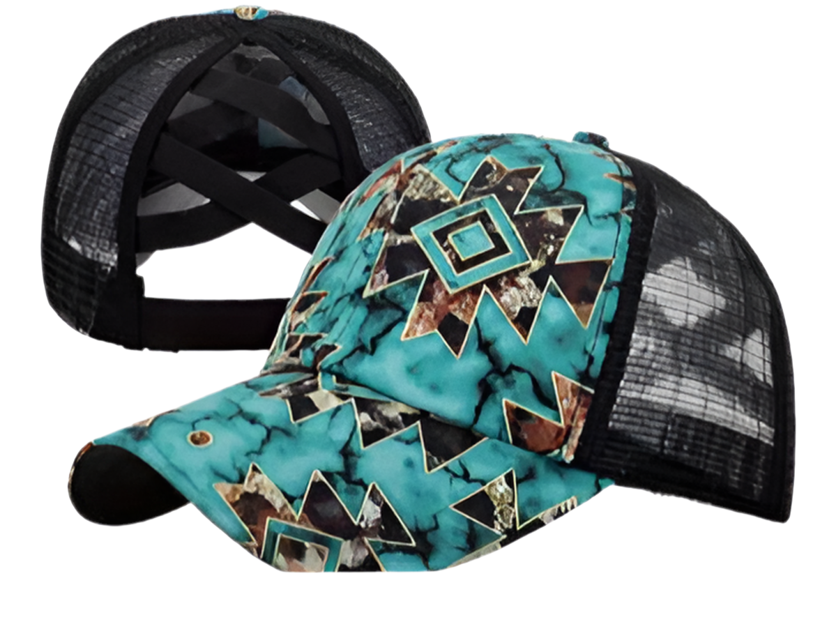Blue Geometry Baseball Cap