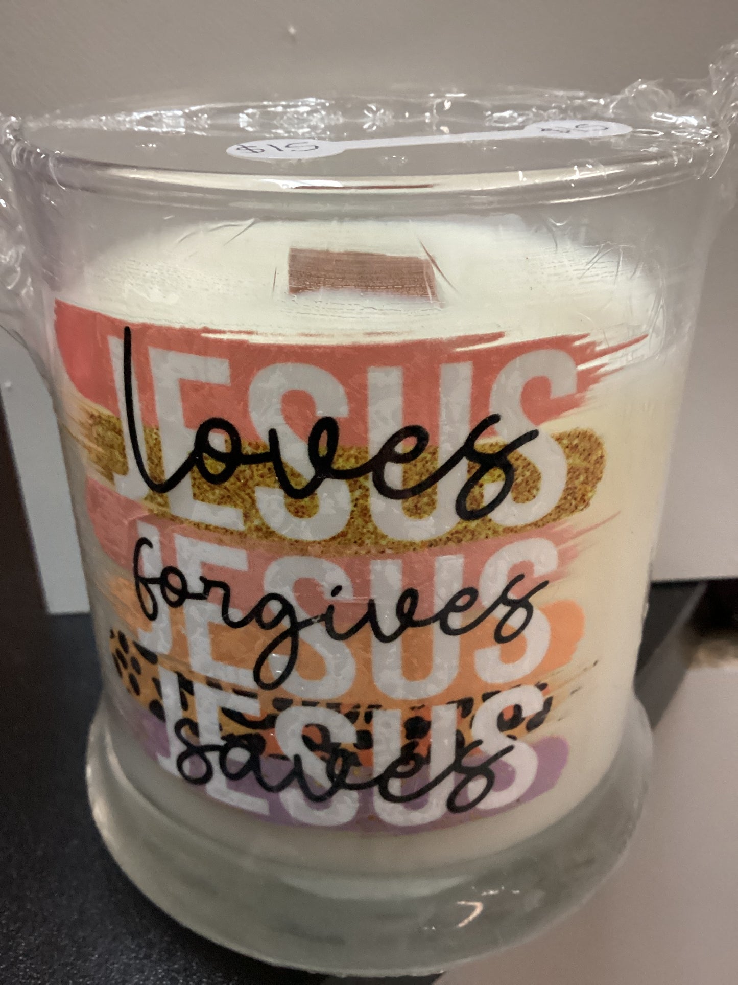 Faith based wood wick candles