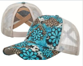 Blue Flower Baseball Cap