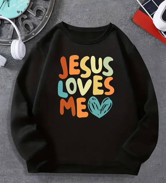 Toddlers boys Jesus loves me sweat shirt