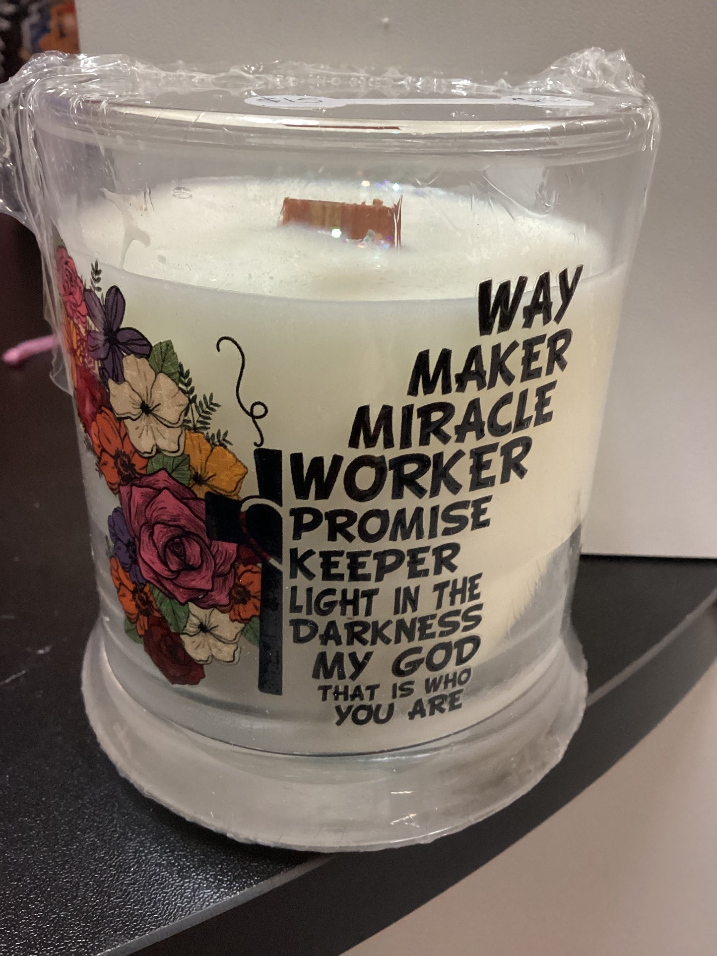 Faith based wood wick candles