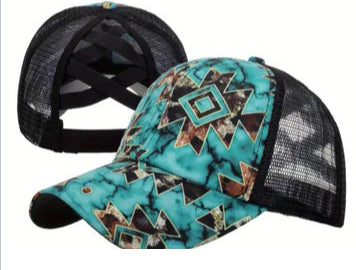 Blue Geometry Baseball Cap